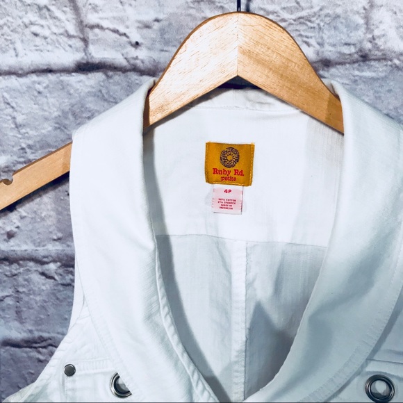 White Denim Vest by Ruby Road EUC - Picture 3 of 5